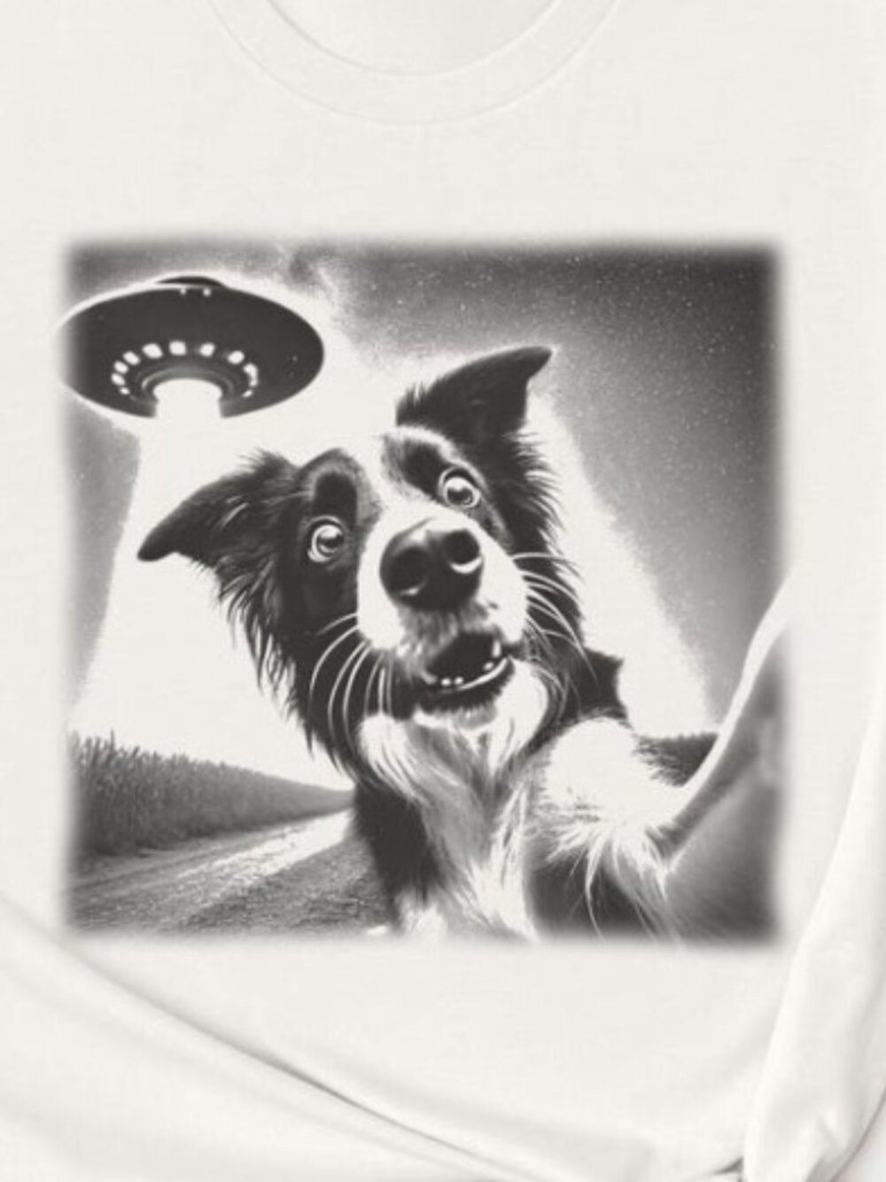 Border Collie Tee, Border Collie Shirt, UFO Sweatshirt, Funny TShirt - Picture 2 of 3